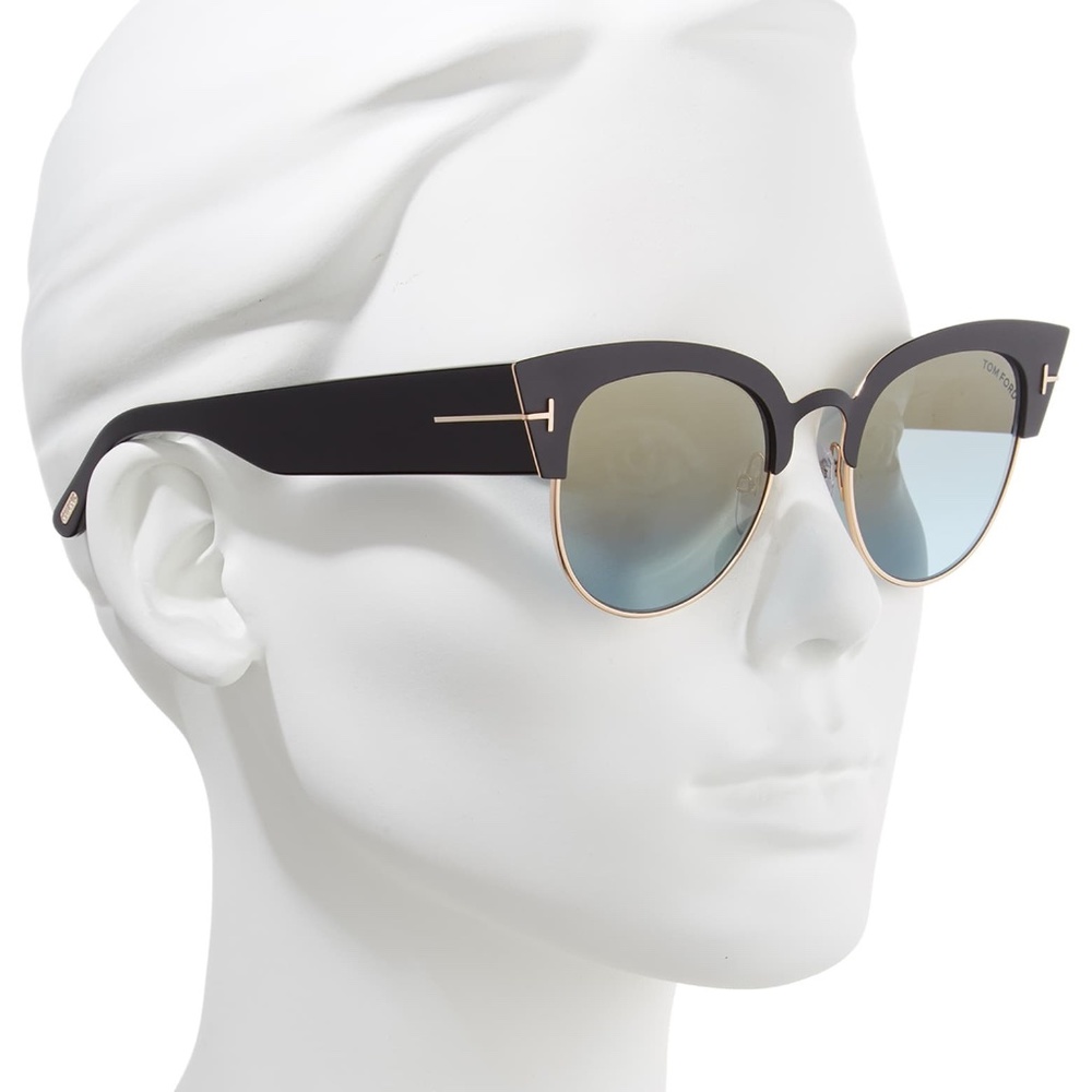 New TOM FORD Alexandra Black Cat Eye Sunglasses - Picture 4 of 16